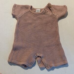 Rose pink organic knit onesie